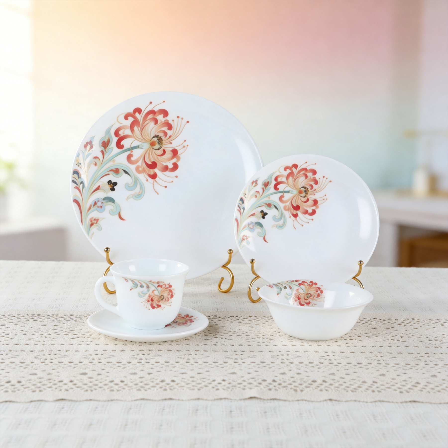 Jade Glass Dinner Set