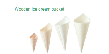 Disposable wooden ice cream bucket