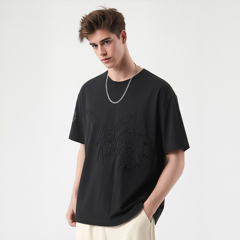 MW0419 Men clothing T-shirt Pima cotton jersey 190GSM embroidery