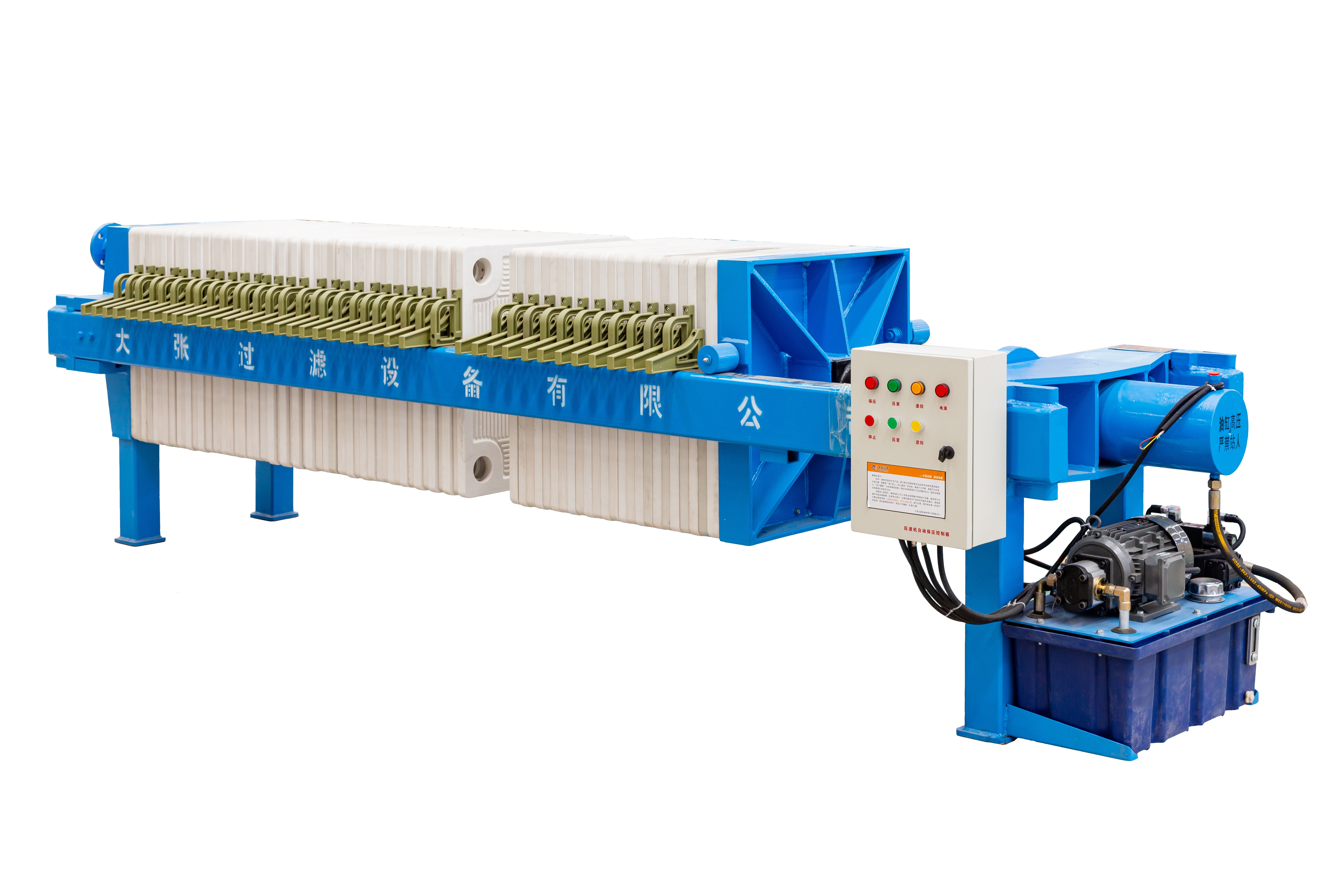 Electrically-powered mechanical compression filter press