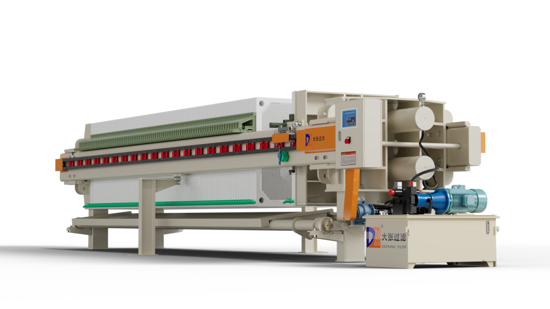 Program-controlled automatic plate-moving box-type filter press