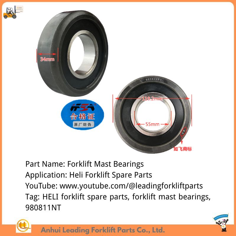 Heli forklift Spare Parts dealers forklift mast roller bearings 980811NT