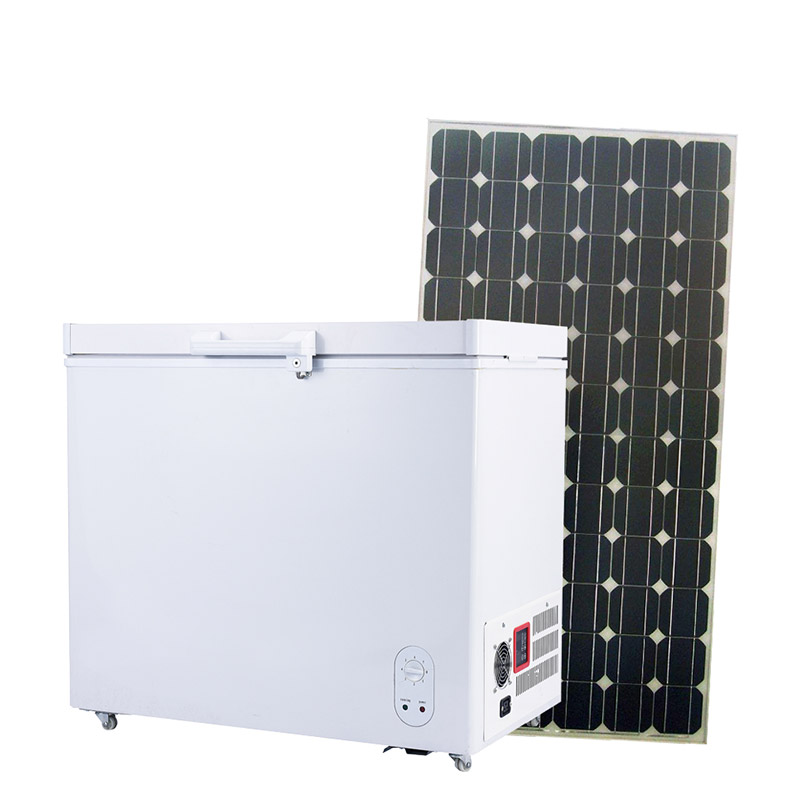 DC 12V/24V 208L Solar Horizontal Chest Freezer DC/AC Commercial Household | OEM/ODM/SKD/CKD PAYGO