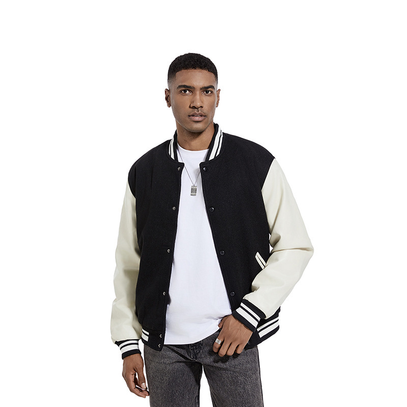 Men's Casual Long Sleeve Splicing Color Baseball Jacket