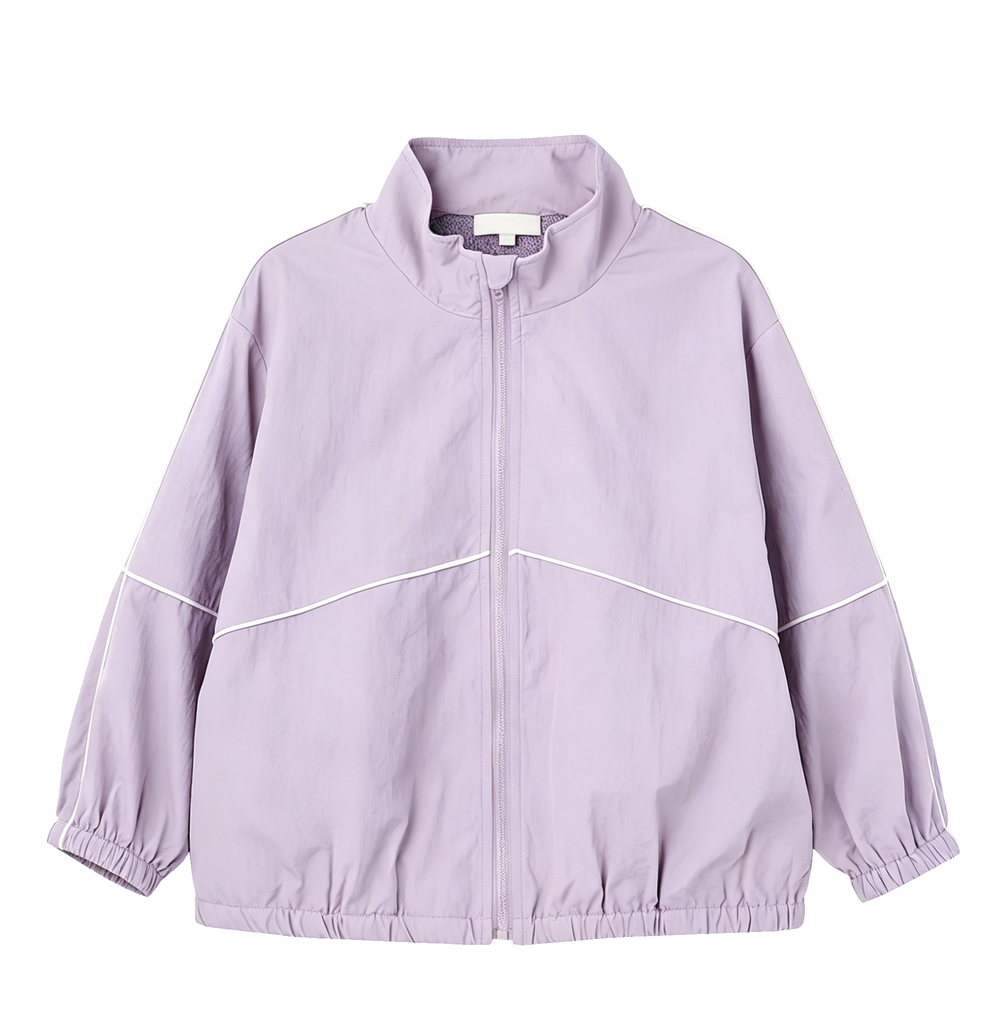 Kids' Mesh Lined Windbreaker Jacket, Lightweight Water-Resistant Coat with Geometric Piping