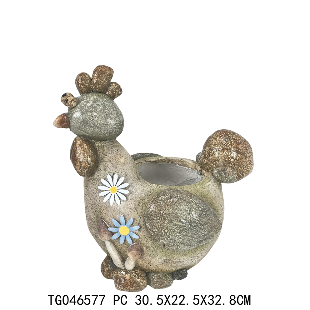 MGO planter garden decor flower pot animal ornaments frog decoration hen duck rooster flocked rabbit