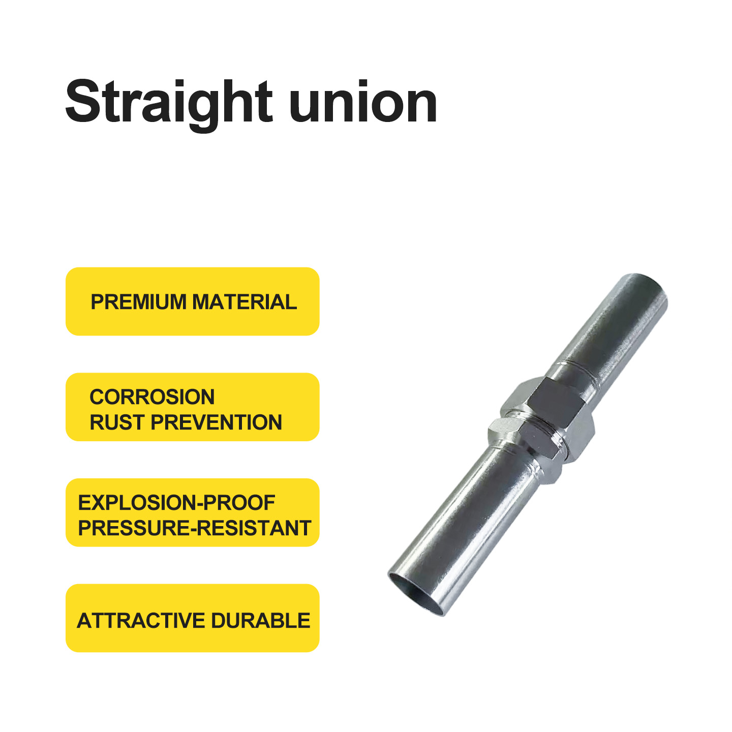 Straight union fitting