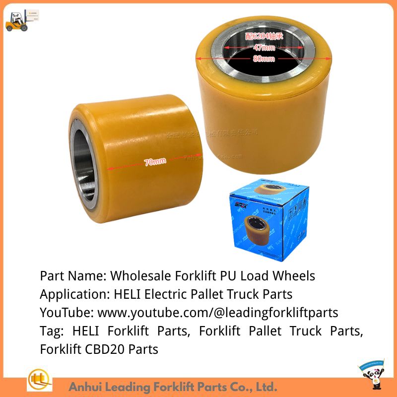 Wholesale Forklift Parts PU Load Wheels 80x80-52 For Electric Pallet Truck CBD20