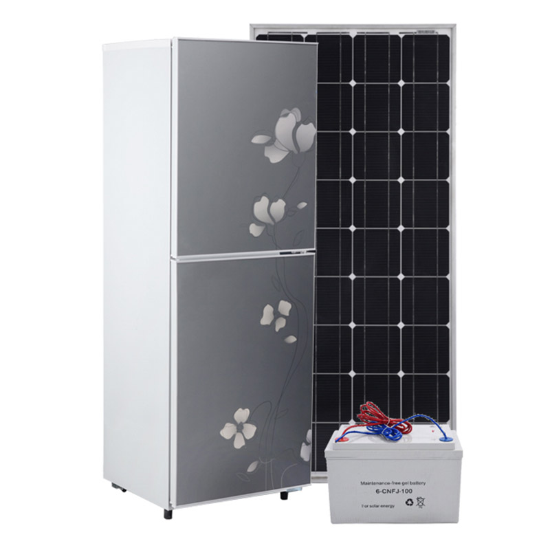 Double Door 270L Solar Refrigerator Freezer for Home & Commercial Use, Factory OEM/ODM/SKD/CKD PAYGO