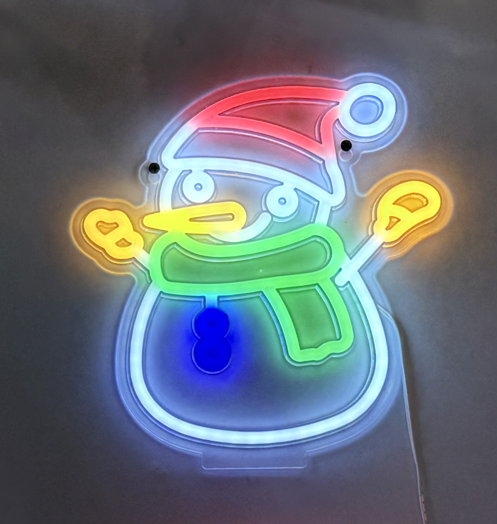 Neon light-snowman