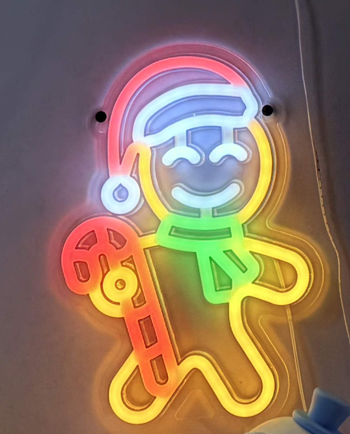 Neon light-gingerbread man