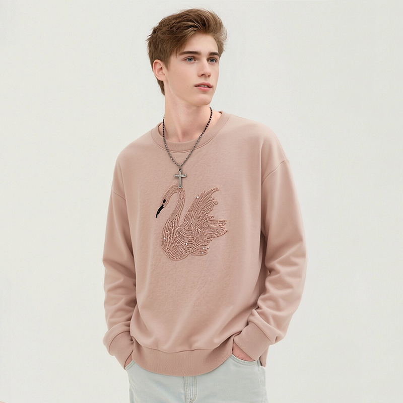 ZHENYANG HOODIE T-SHIRT EMBROIDERY PIMA COTTON TERRY CLOTHING 320GSM MW0426 street wear streetwear