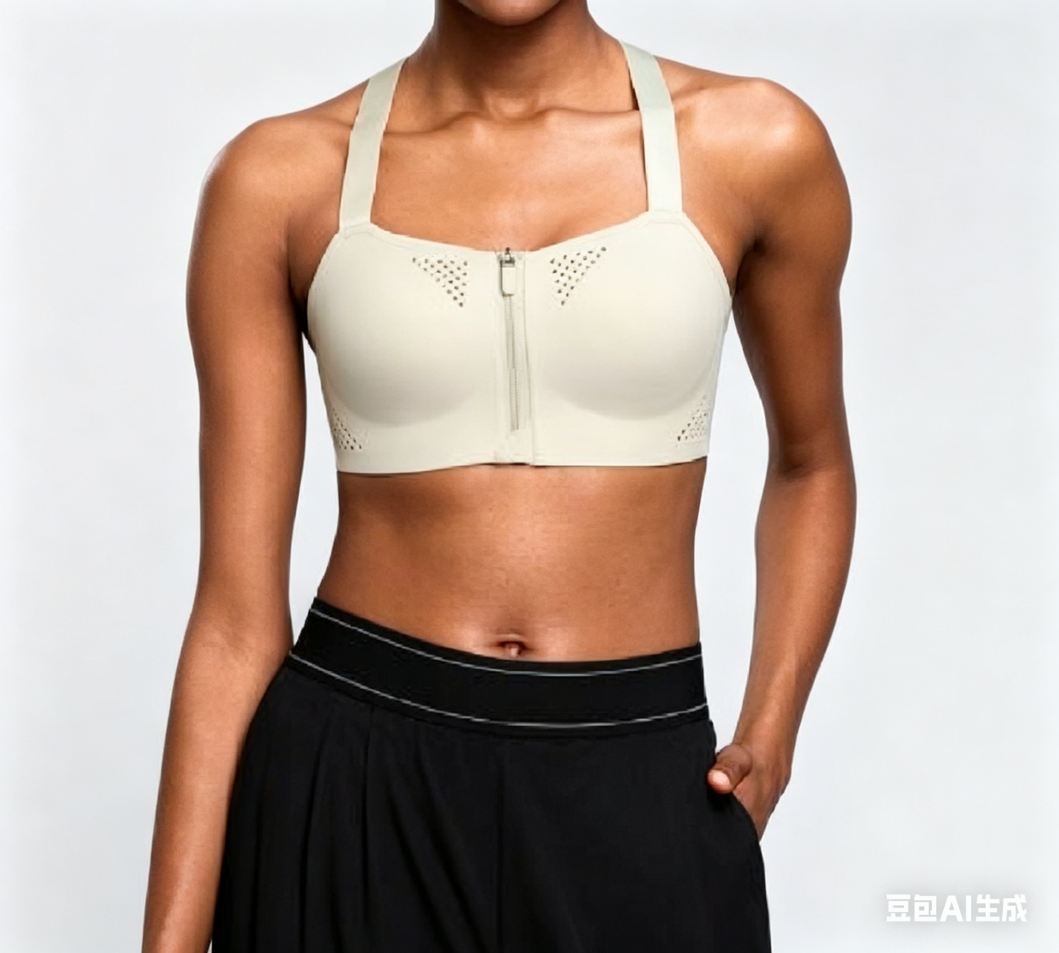 Zip-Support Demi Yoga Bra