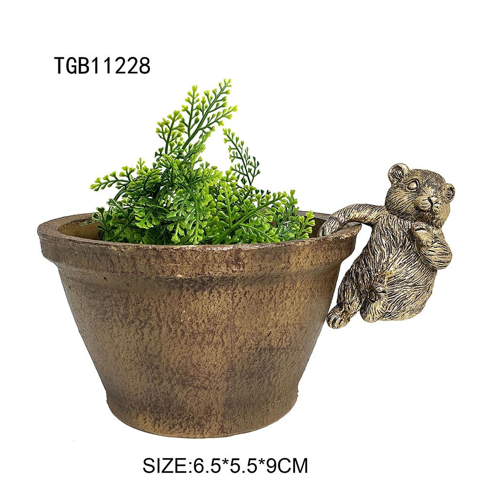 polyresin pot hange planter garden decor flower pot animal ornaments frog decoration hen duck rooster