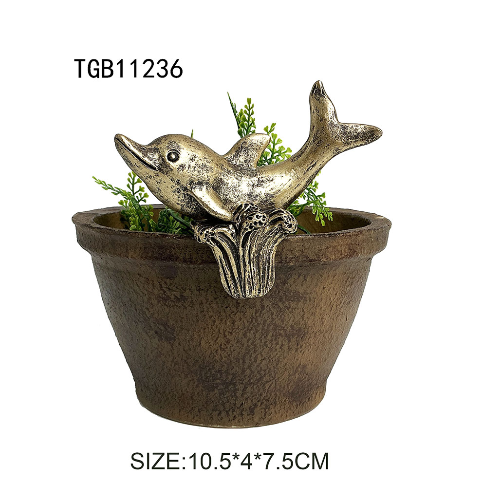 Polyresin pot hange planter garden decor flower pot animal ornaments frog decoration hen duck rooster