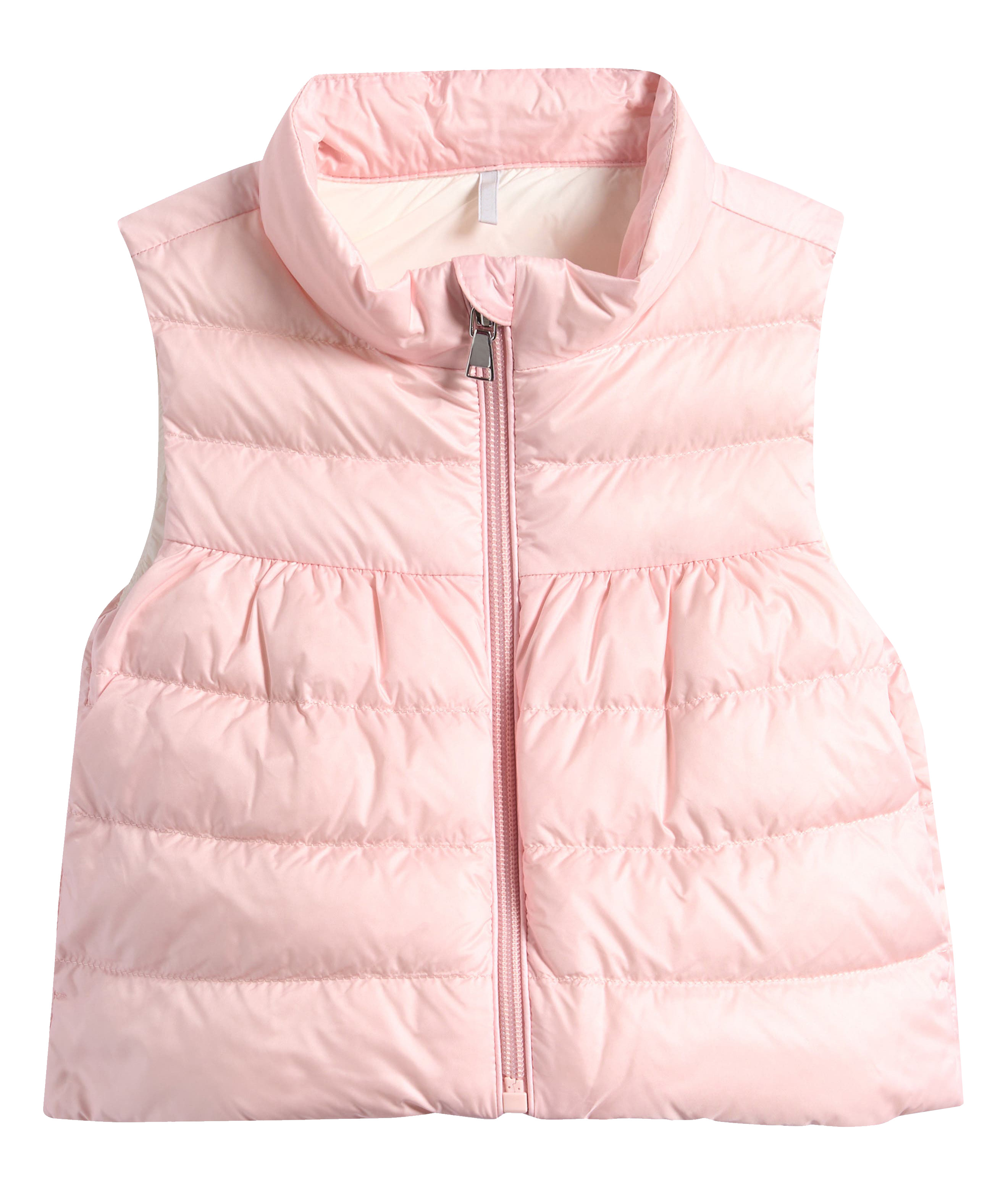 Toddler Girls' Ruffle Hem Puffer Zip-Up Vest, Lightweight Water-Resistant Sleeveless Quilted Jacket