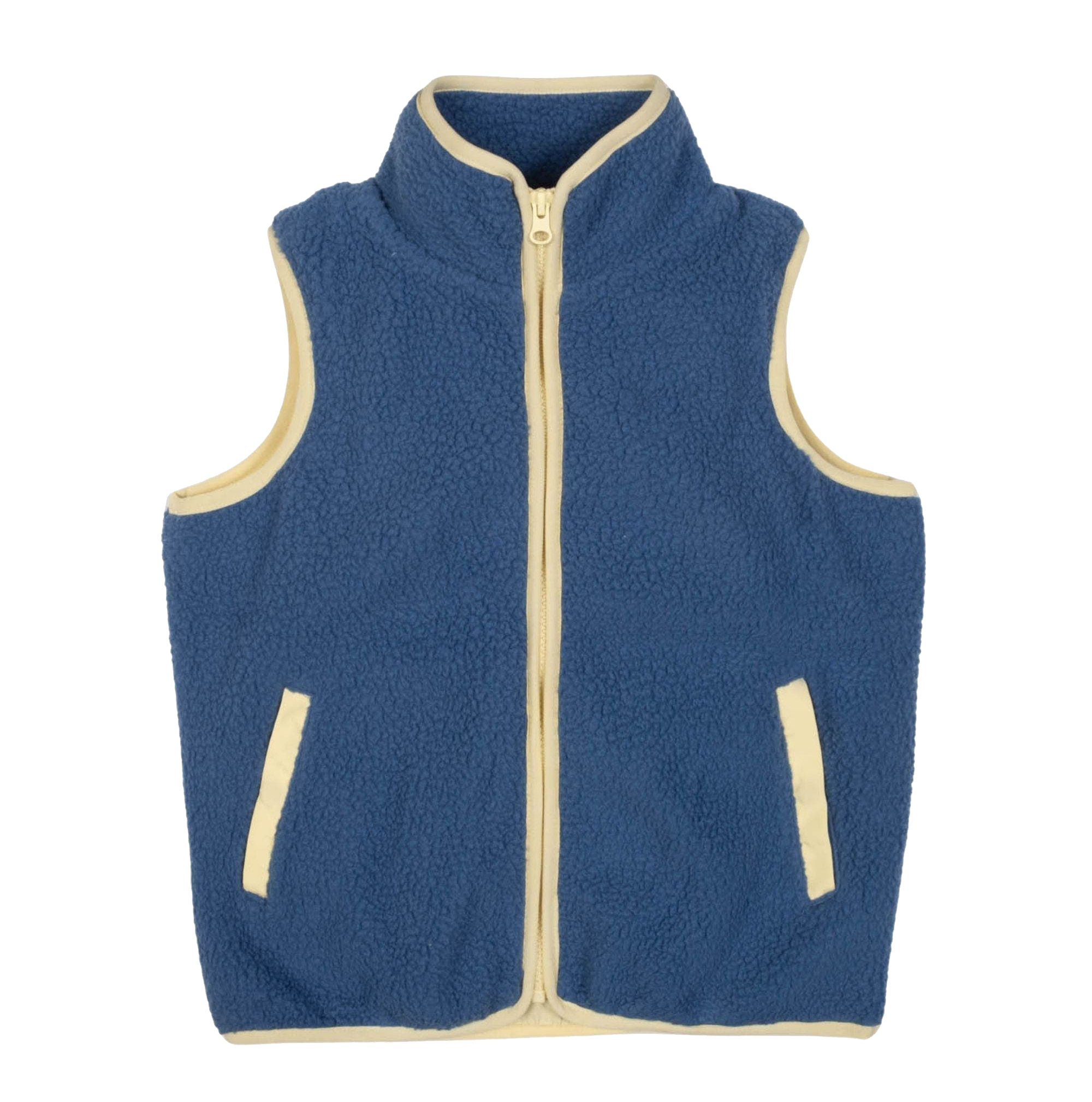 Kids' Sherpa Fleece Zip-Up Stand Collar Vest, Warm Sleeveless Fleece Gilet with Pockets