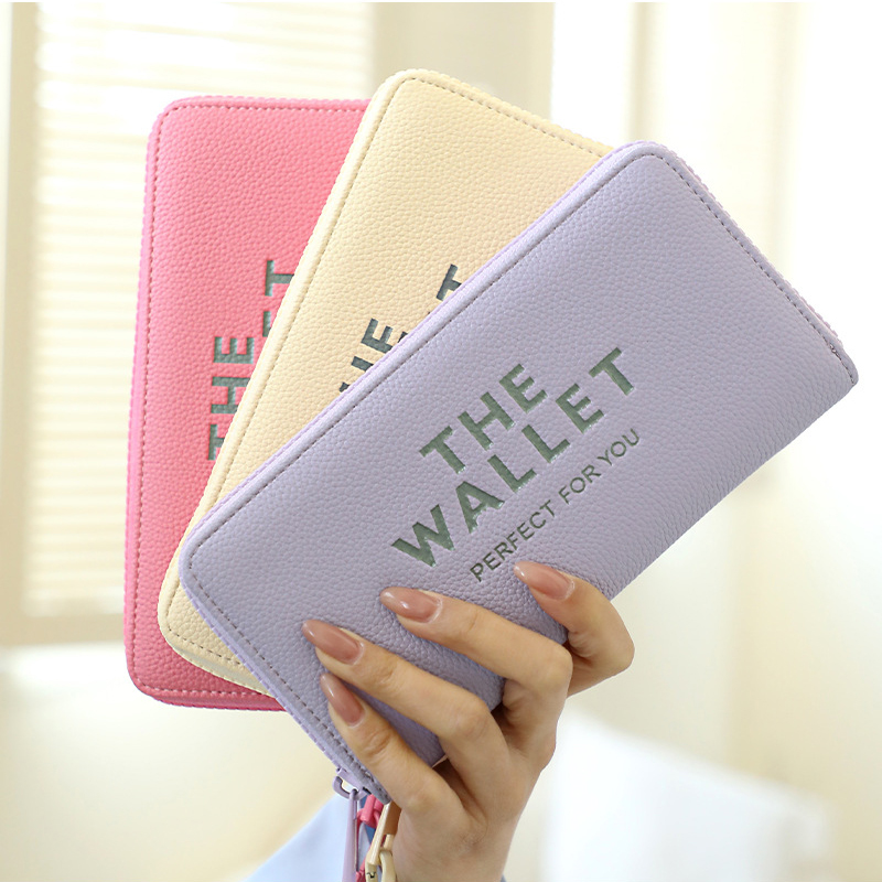 Women's Summer Slim Fashion Waterproof Coin Purse Short Zipper PU Wallet with Polyester Lining