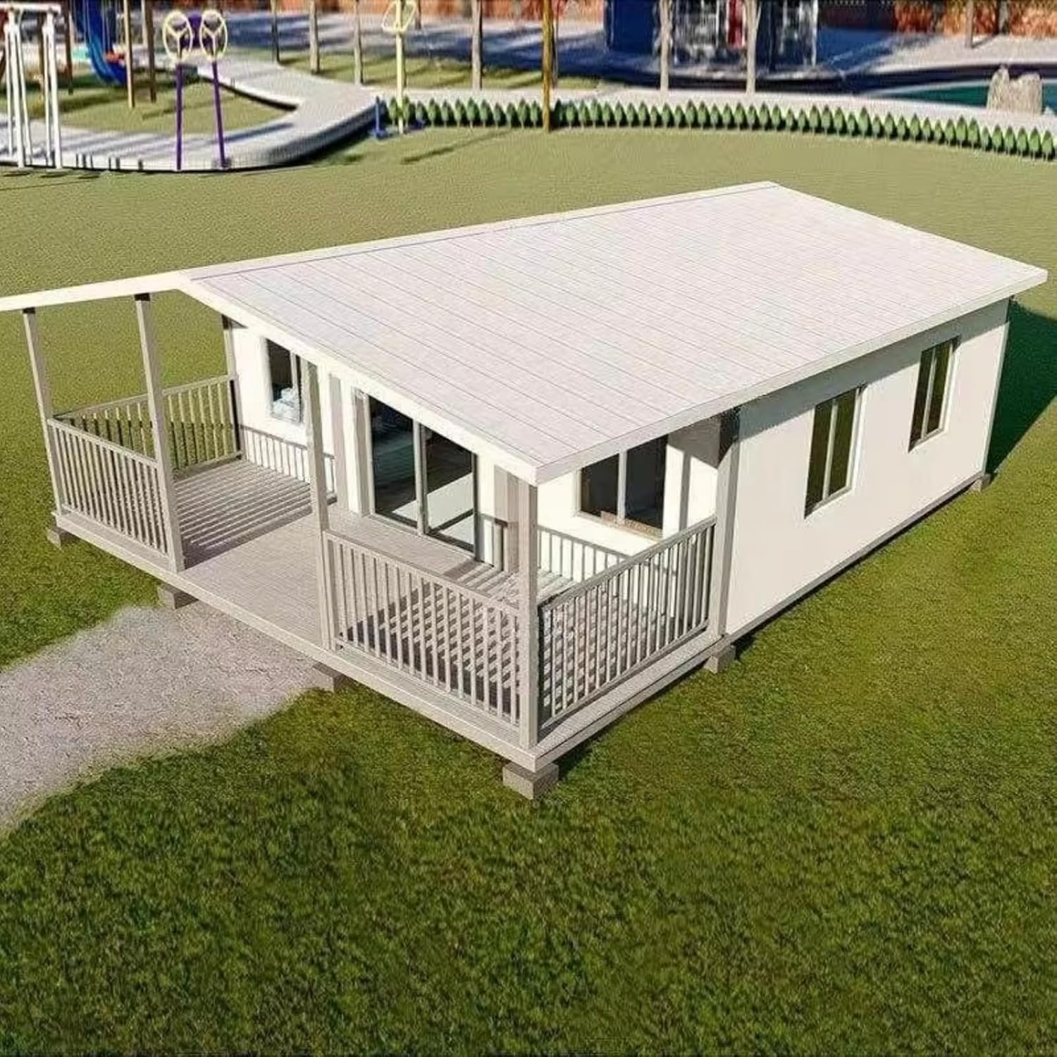 Flat top expandable folding house