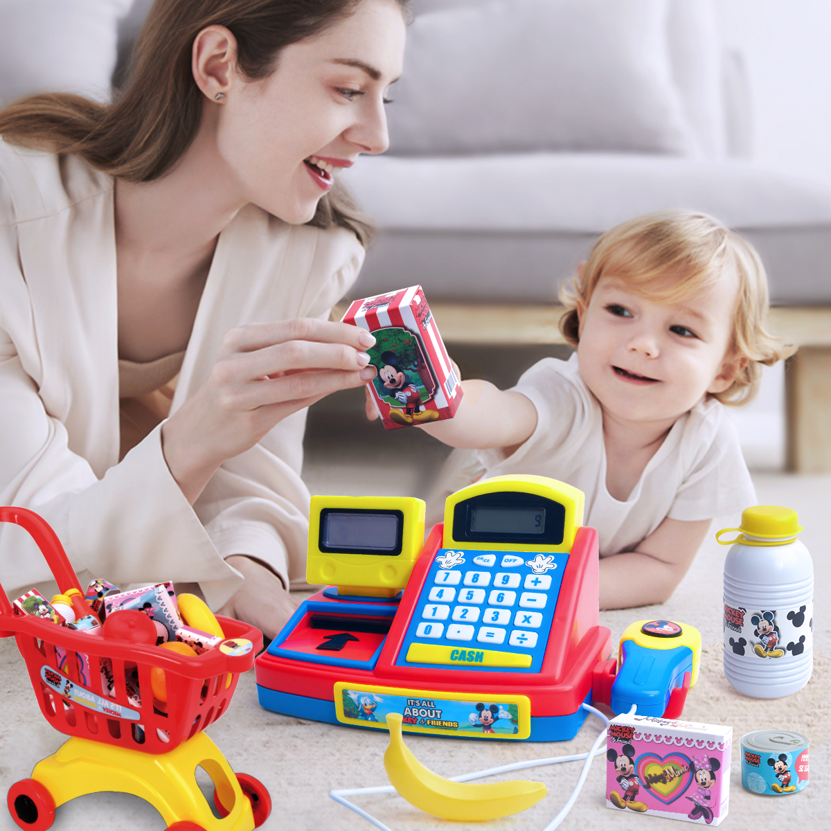 Disney Supermarket Cash Register Combined Toy Set
