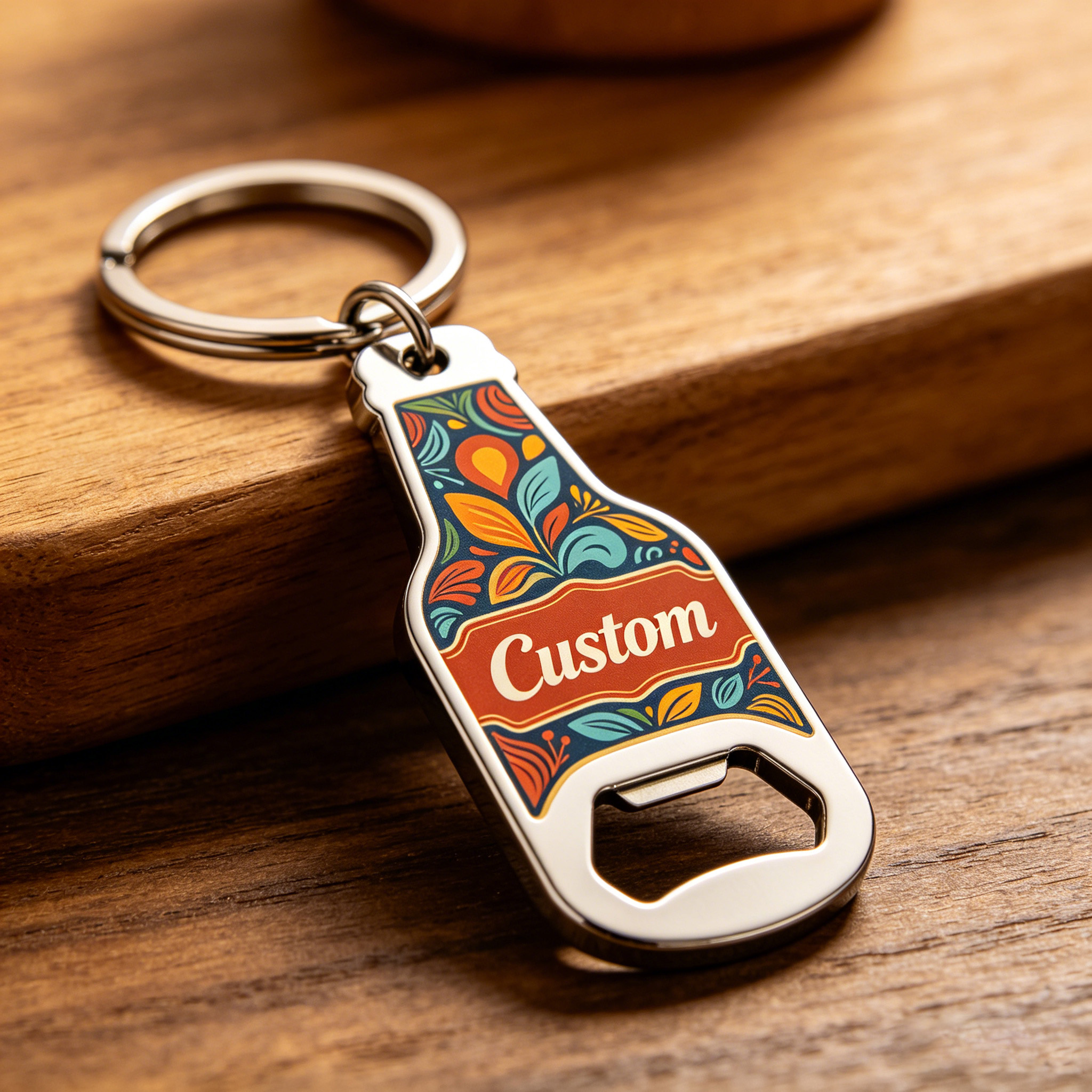 Printed Metal Bottle Opener Keychain