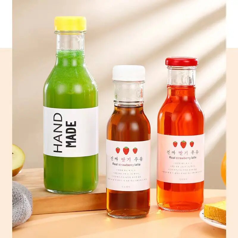 Wholesale new glass bottles, juice milk tea beverage bottles