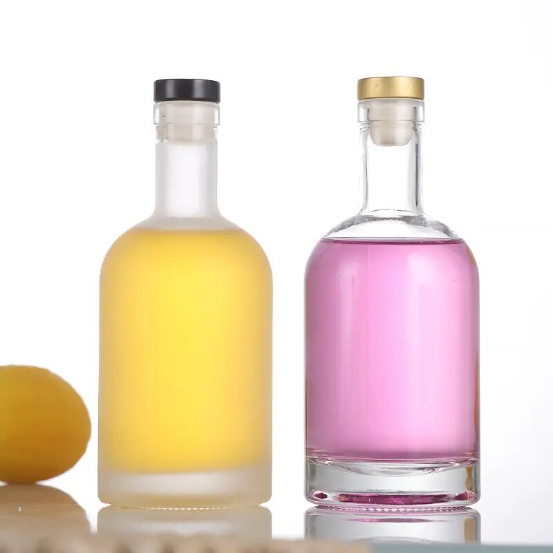 Wholesale vodka white wine bottle transparent fruit wine drink glass bottle