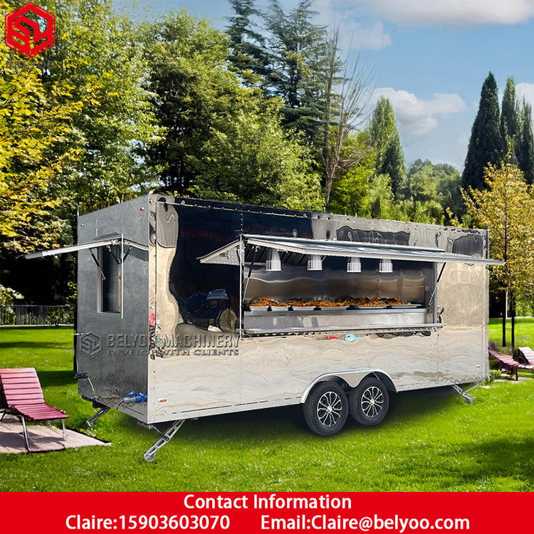 Belyoo food truck food trailer food cart for catering snacks