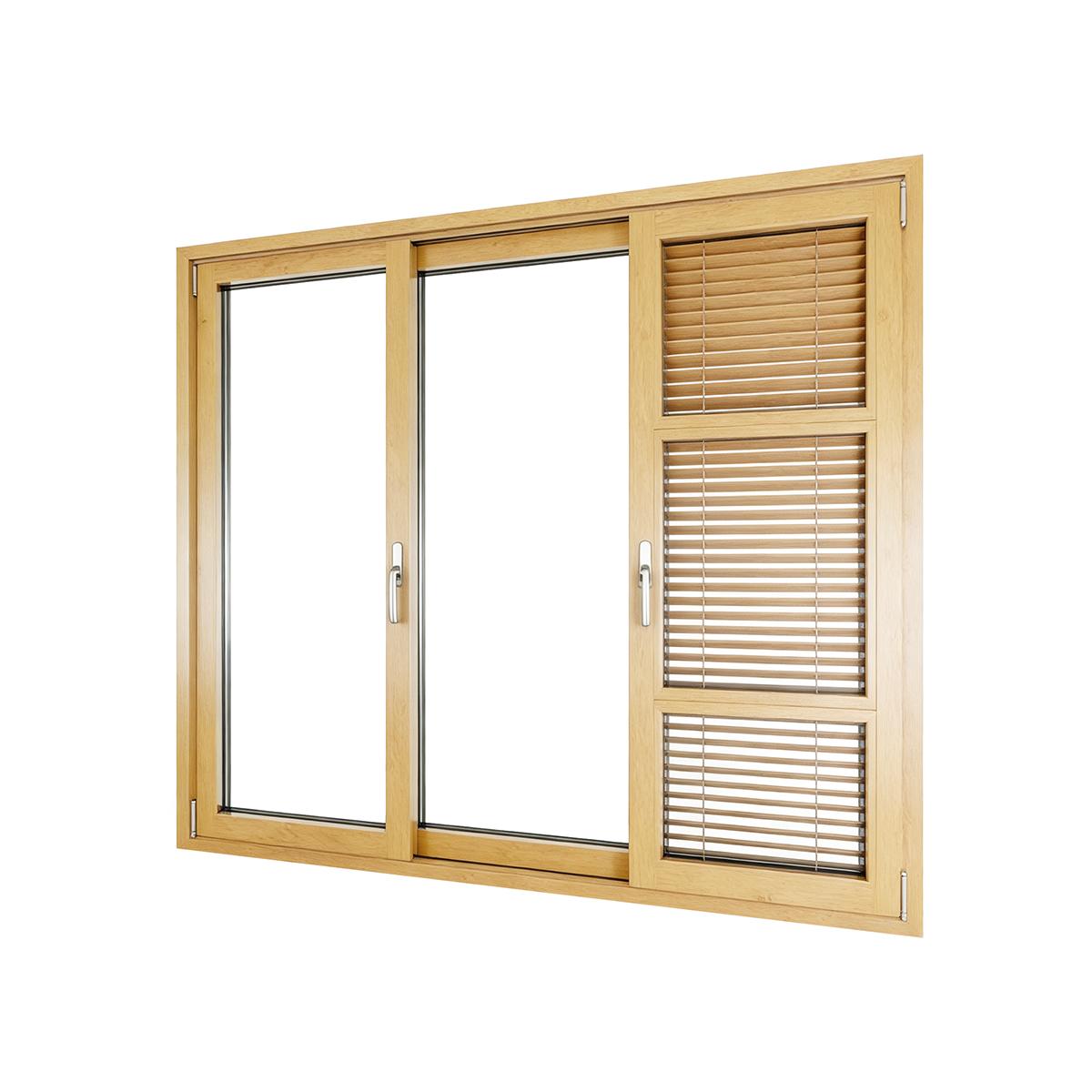 YH90 Aluminum Clad Wood Windows 5+12A+5mm+12A+5mm