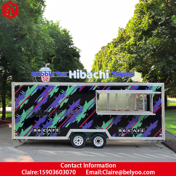 Belyoo food truck Sticker food trailer food trailer food cart for catering snacks