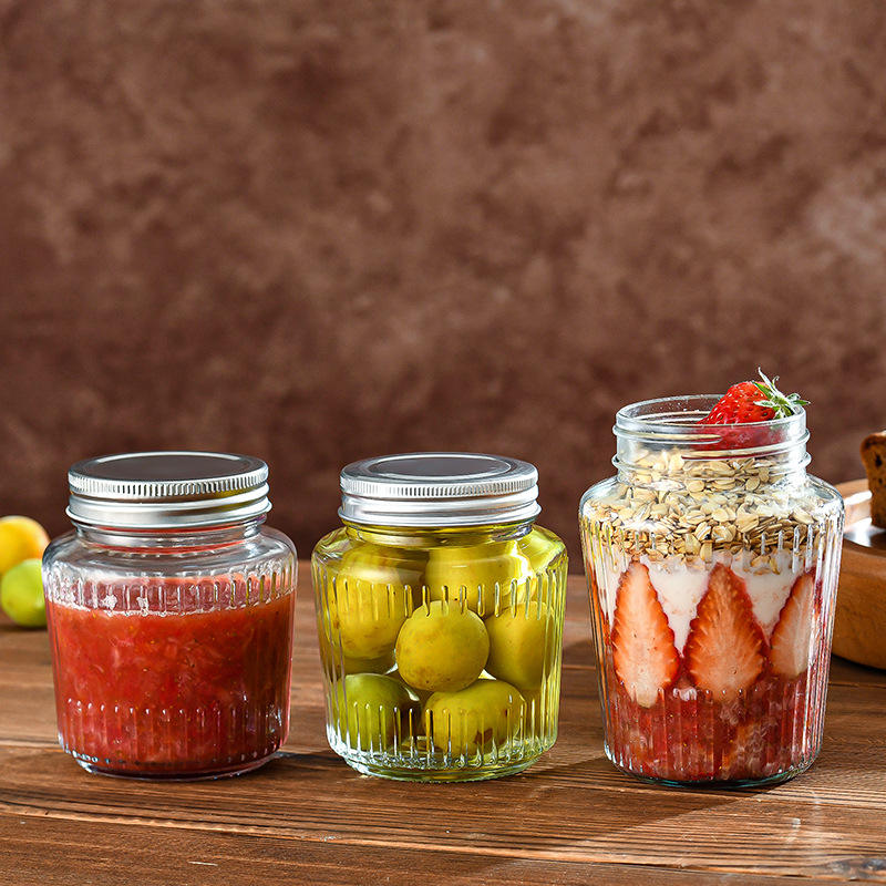 Food grade glass sealed jar with lid for household large capacity storage