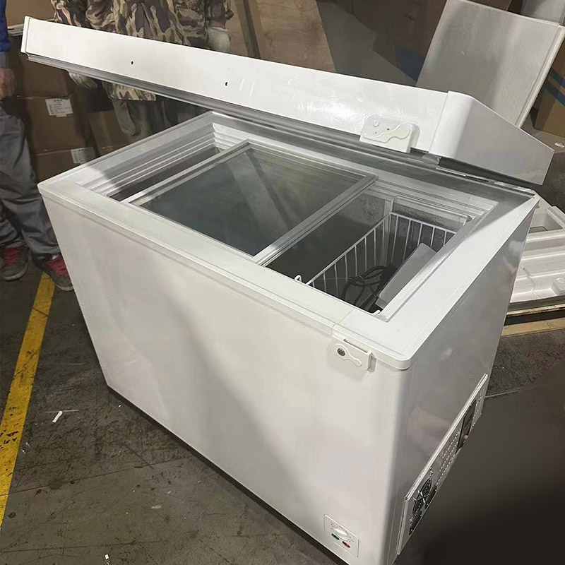 258L DC 12V/24V Solar Chest Freezer, 110mm Thickened OEM/ODM/SKD/CKD, PAYGO