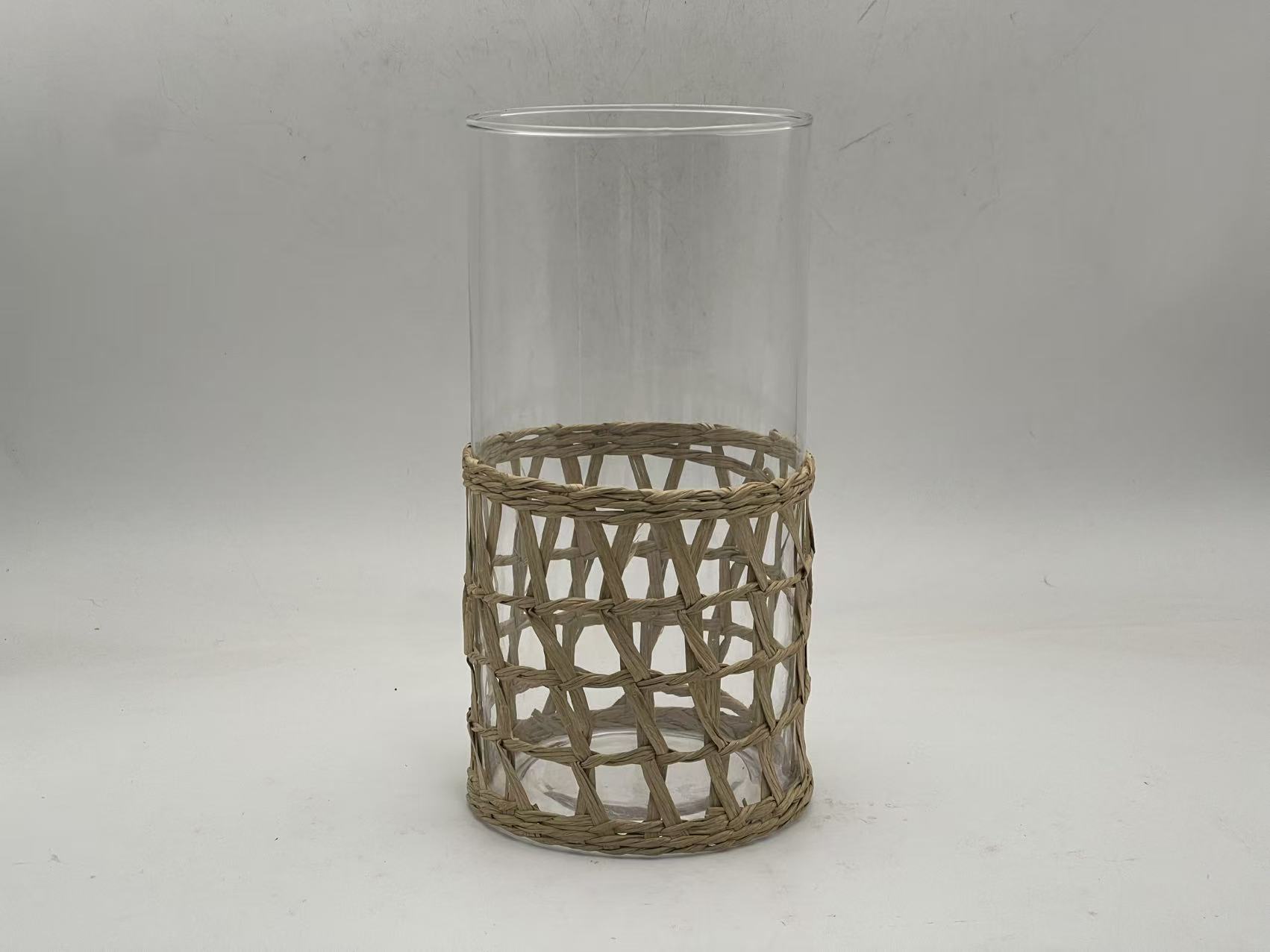 Straw woven straight tube