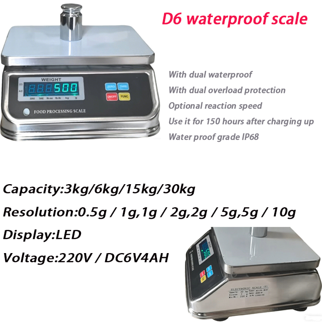 Waterproof Kitchen Food Scale 3kg-30kg