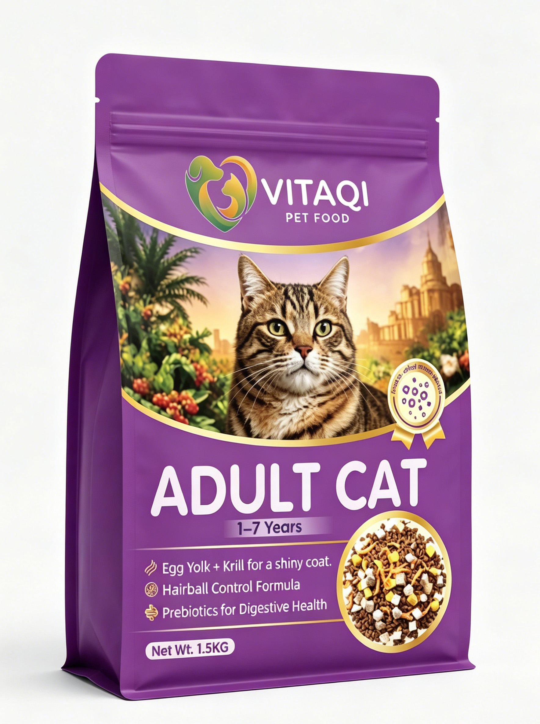 VITAQI Complete&Balanced Prebiotics Fomula with Freeze-dried Adult Cat Food