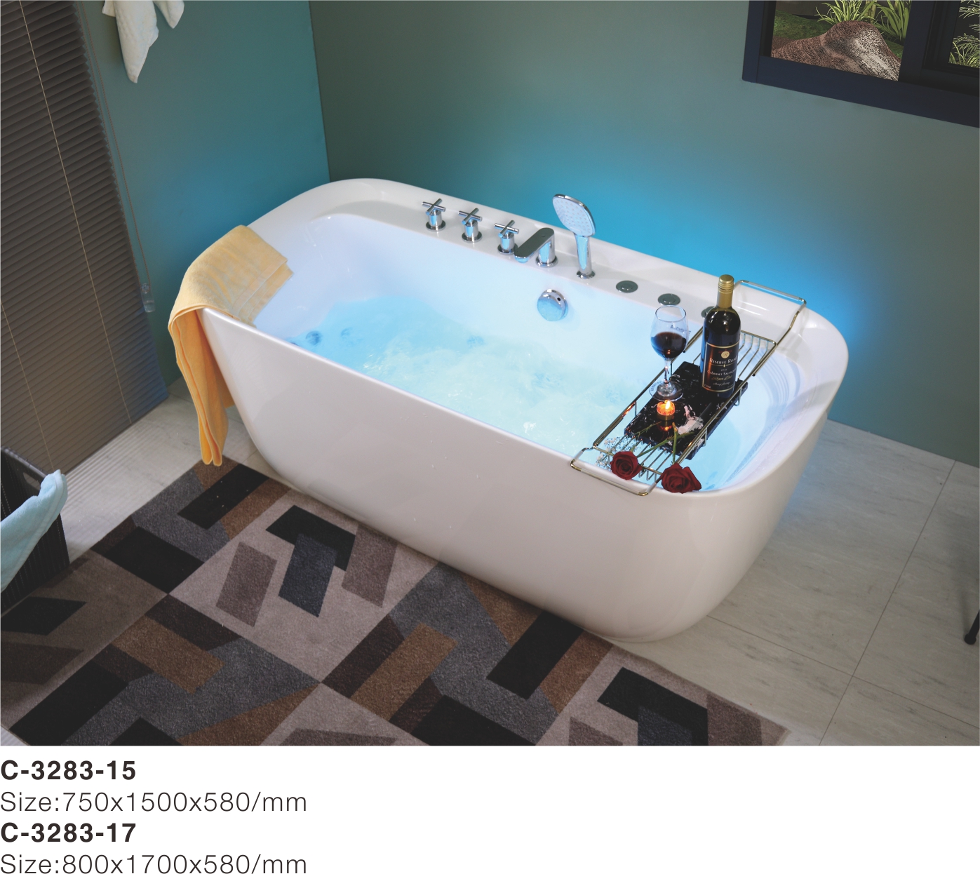 AOCLEAR ACYLIC BATHTUB FREESTANDING BATHTUB massage bathtub