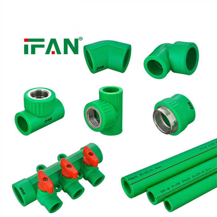 IFAN Factory Free Sample PPR Fittings and Pipes Water Pipe Fittings 20-125mm PPR Pipe Fittings