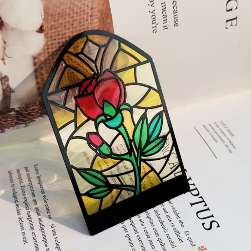 Custom Stained Glass Transparent Enamel Bookmark