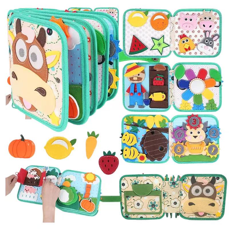 Fabric Sensory Felt Busy Board Felt Toddler Travel Activities Book