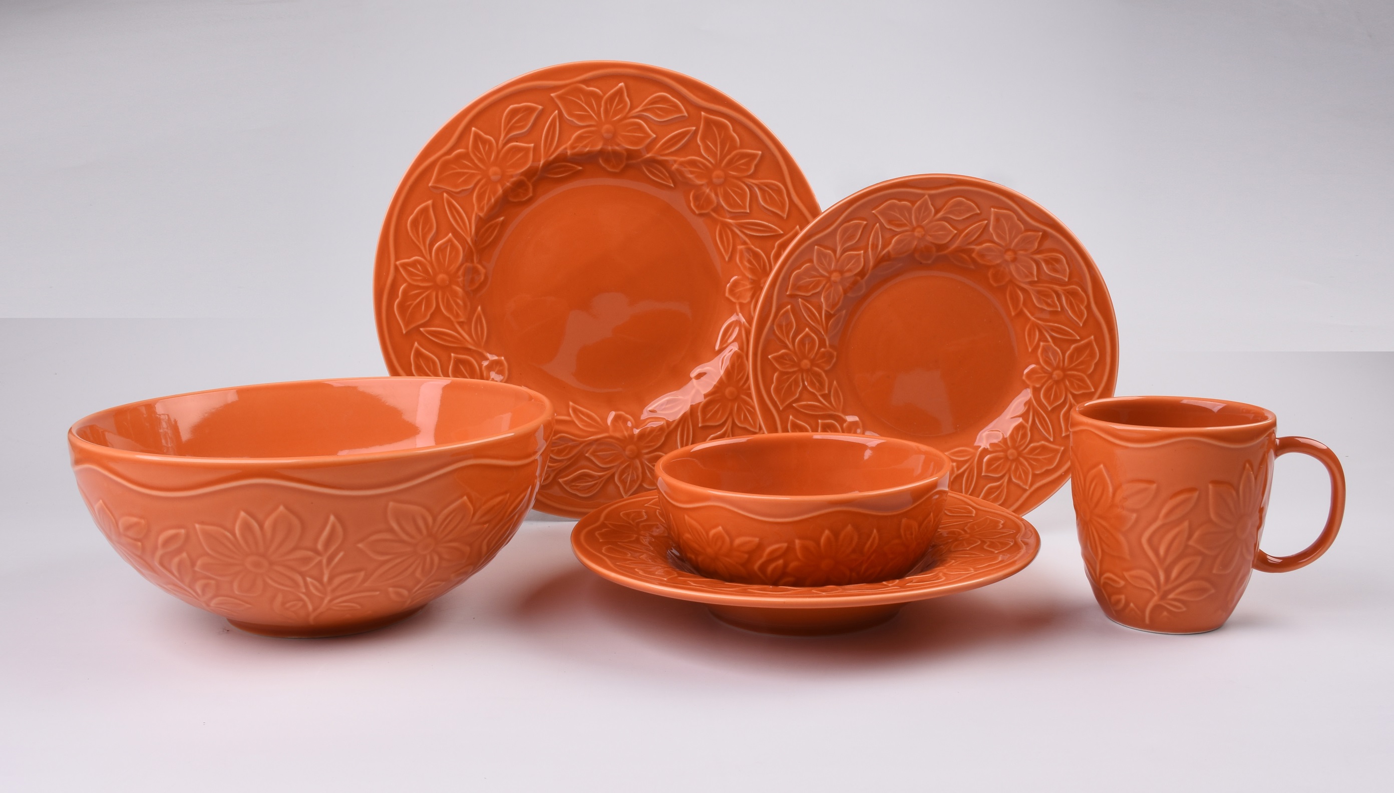 flower embossed dinner set 16pc dinner set OEM color available