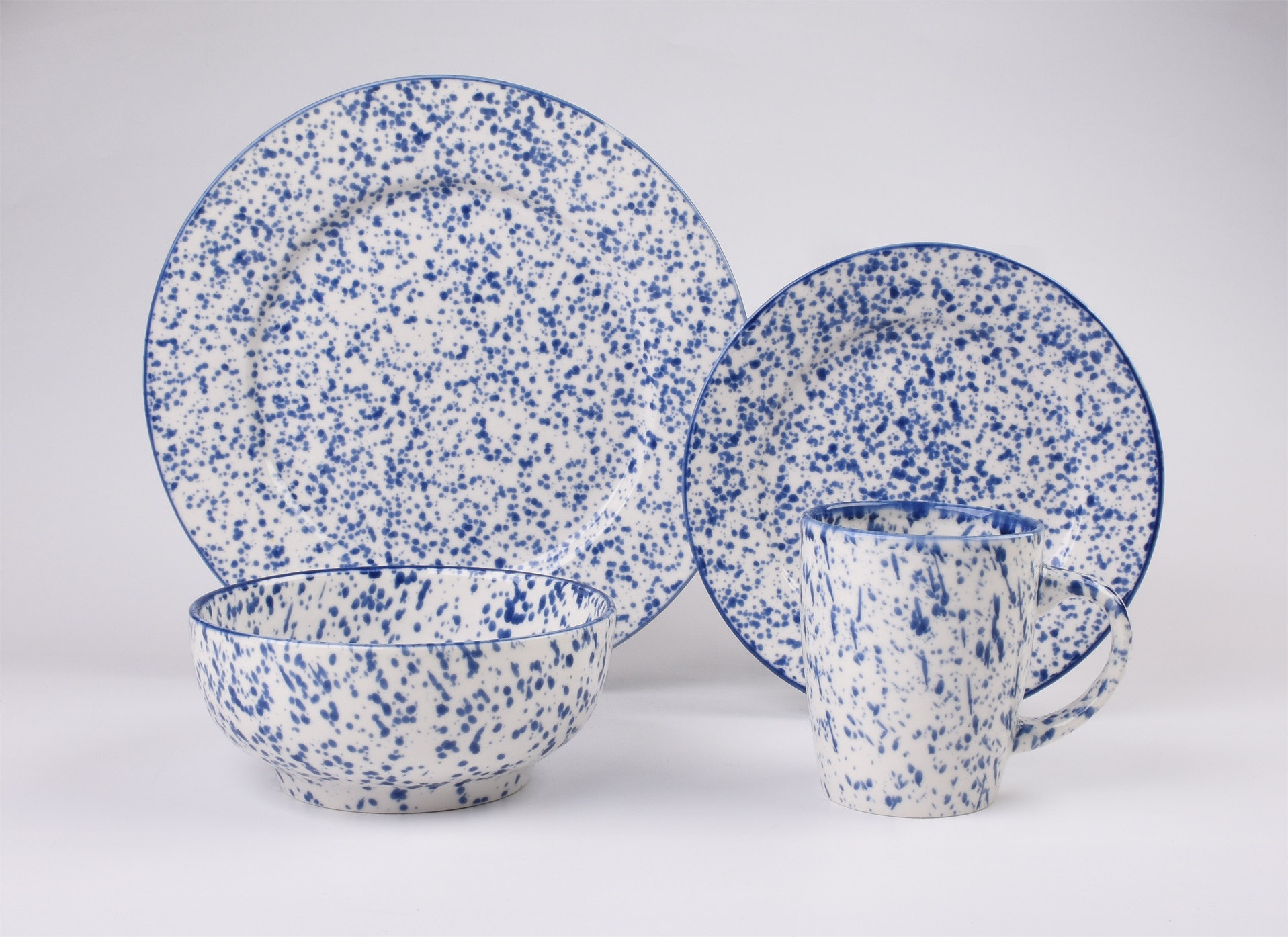 Spray Dots dinner set glossy OEM matt glaze