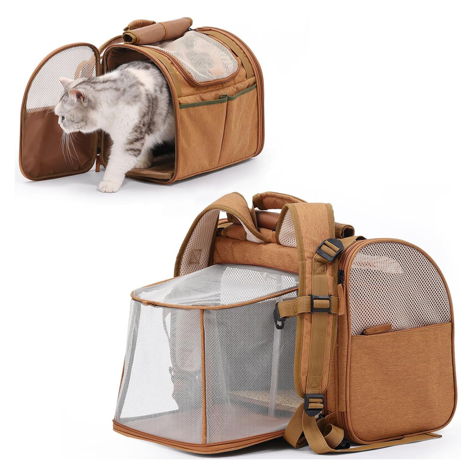 Expandable, Breathable, Portable Cat Backpack with Large Space for Outdoor Travel