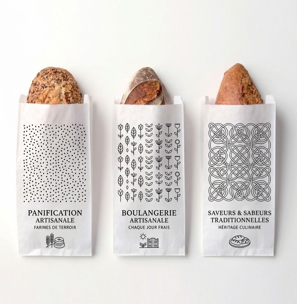 Custom Greaseproof Paper Bags with Flexo Printing Recyclable Food Packaging Bag for Cookie Bakery