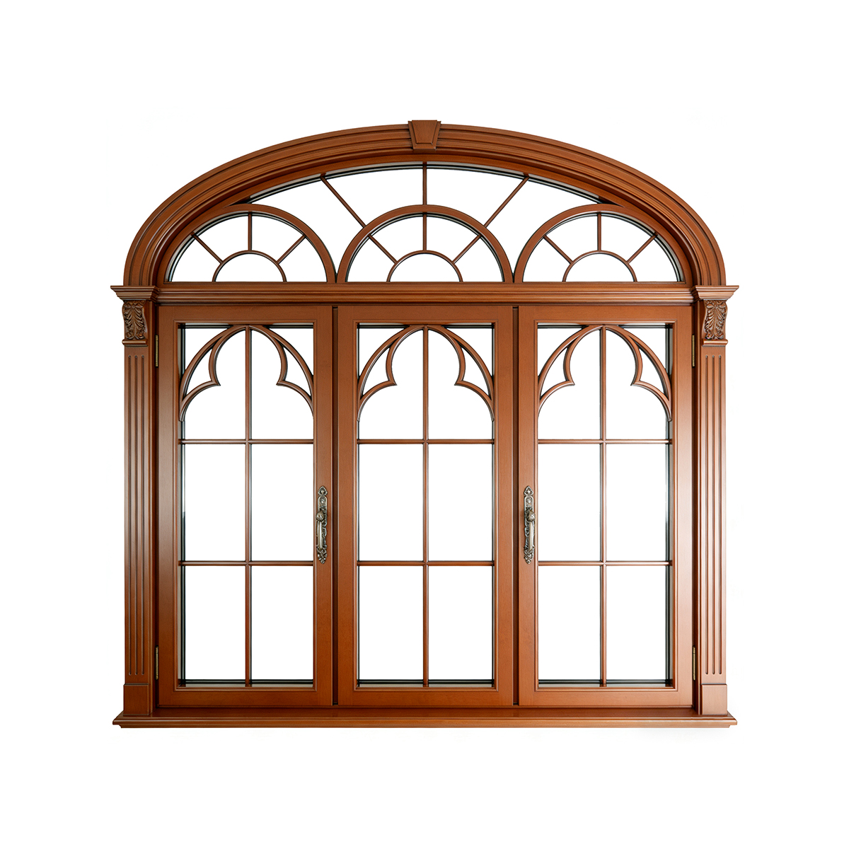TH107 Aluminum Clad Wood Windows 5+12A+5mm+12A+5mm