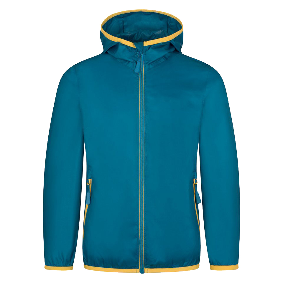 Kids' Lightweight Color-Blocked Hooded Windbreaker Jacket with Zippered Pockets