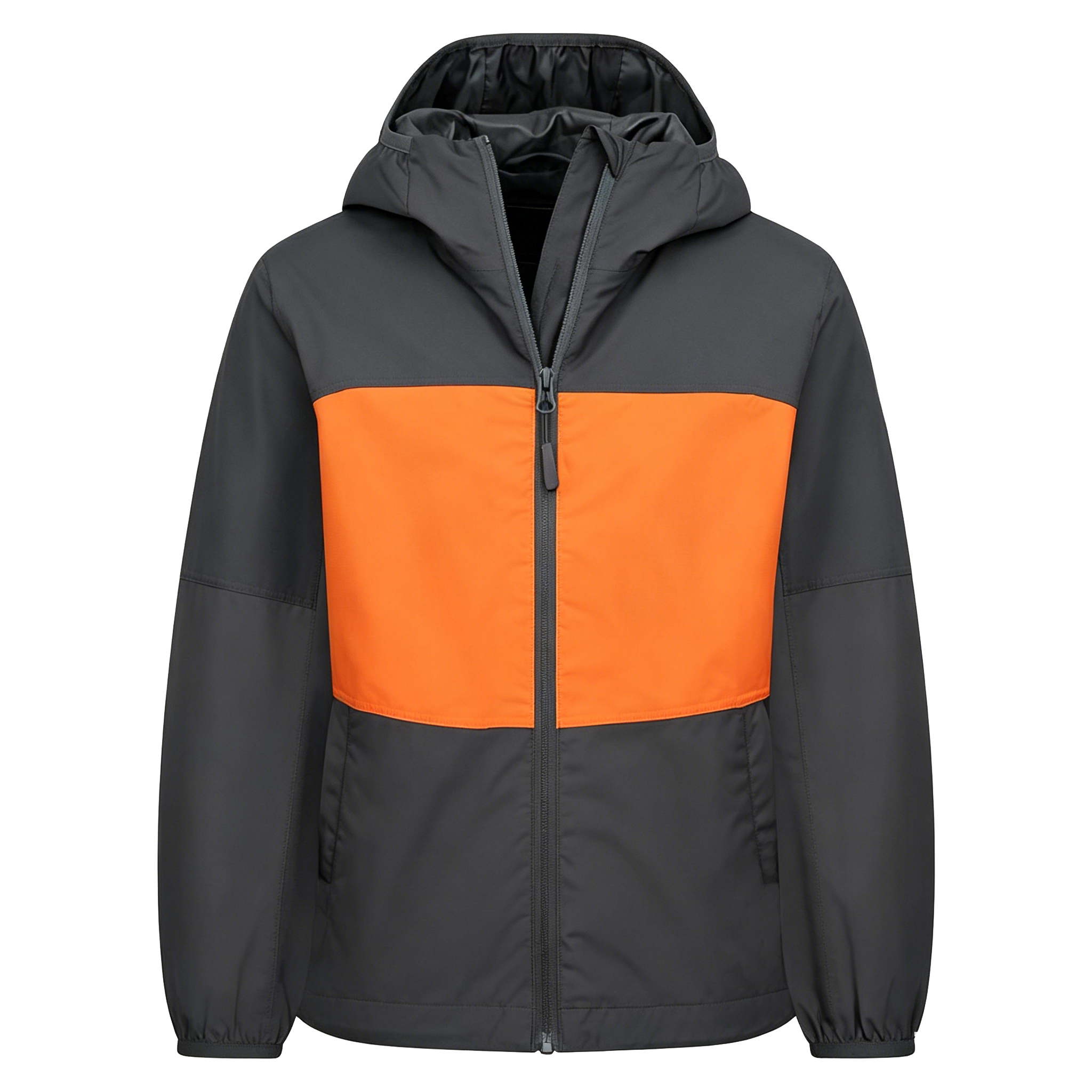 Kids' Two-Tone Color-Blocked Hooded Windbreaker Jacket with Mesh Lining