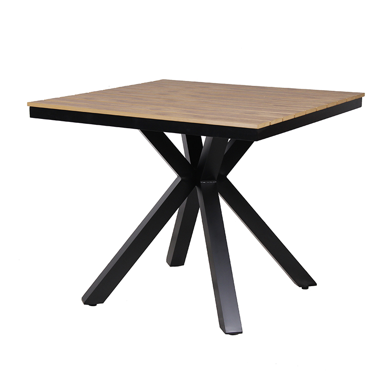 Customized Aluminum Frame Plastic Wood Square Outdoor Table