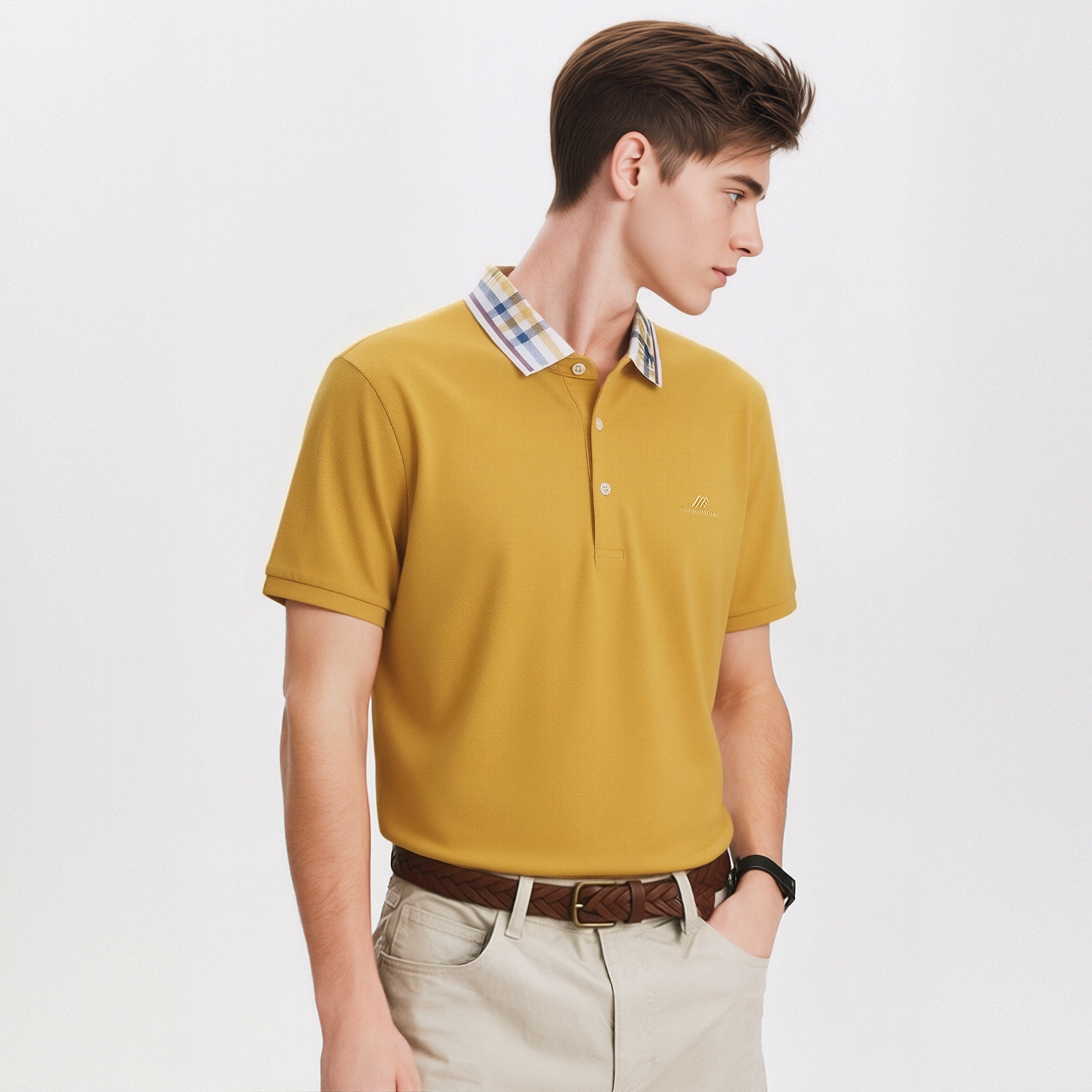 Zhenyang Men's Polo T-shirts cotton pique mercerized 180gsm short-sleeved shirt clothing embroidered