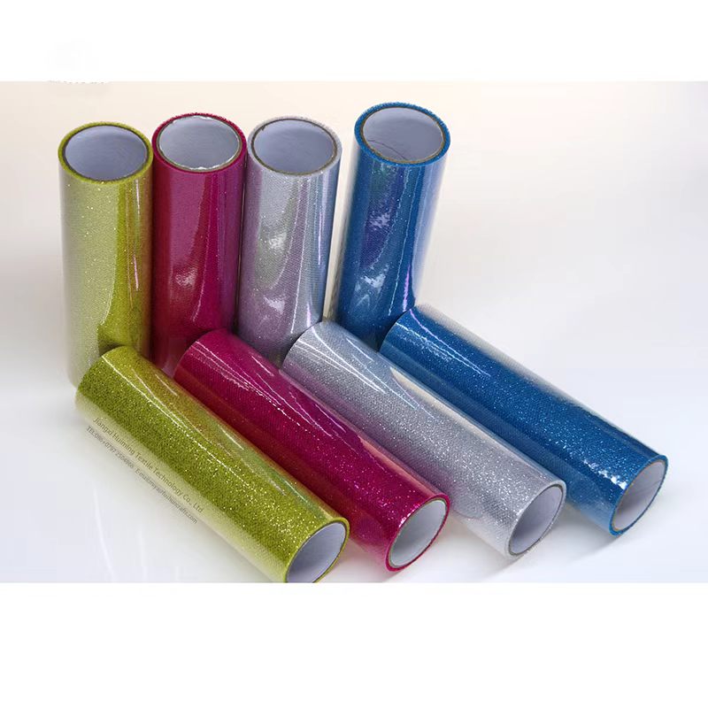 100% Polyester Glitter Tulle Reusable powder spraying Christmas festive Decoration tulle roll