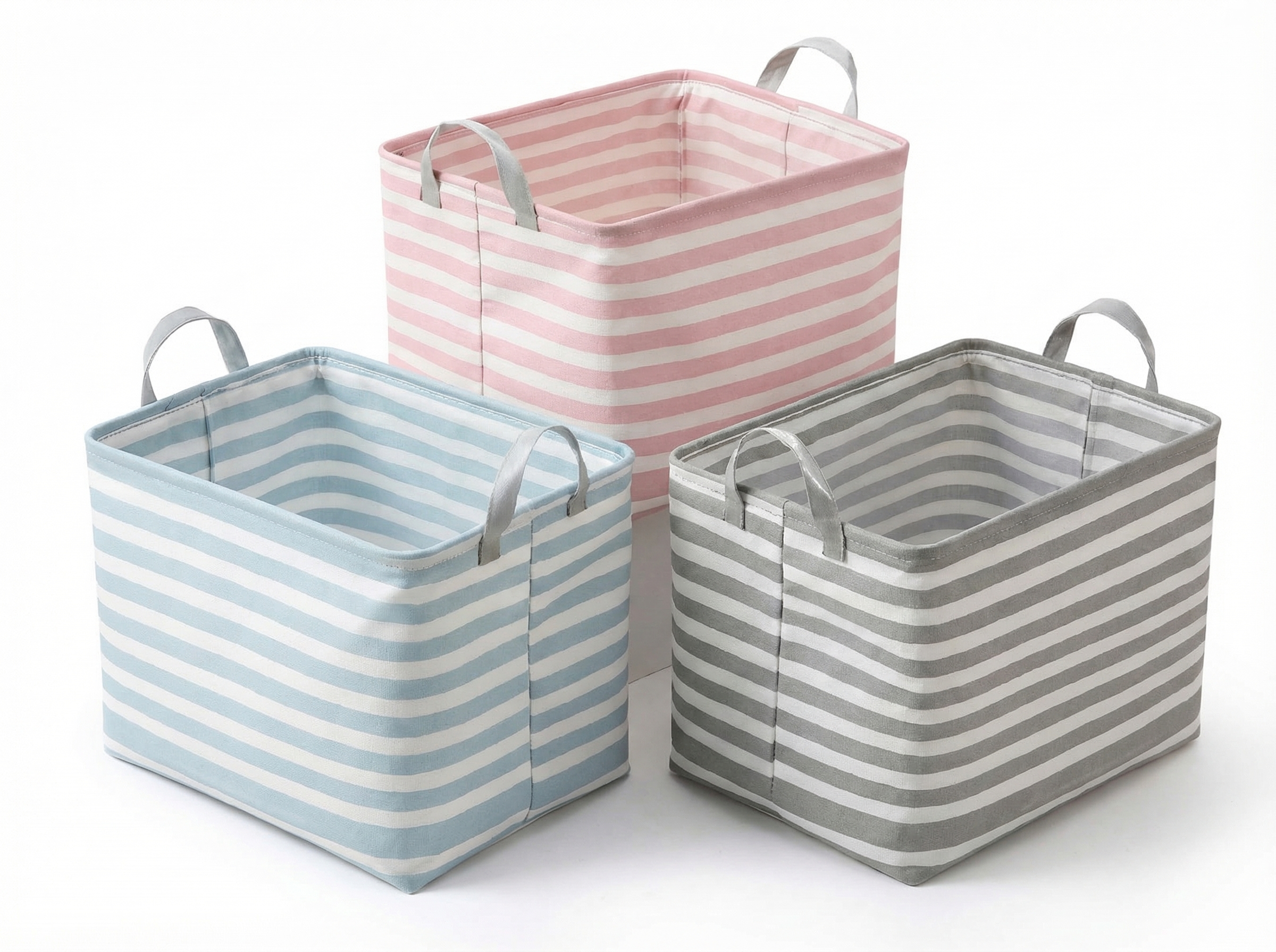 Striped storage basket